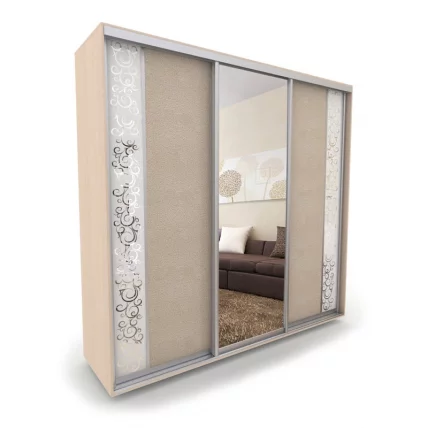 Шкаф-купе 3-х дверный Акцент-Вера КС 2400х600 Дуб молочный_0