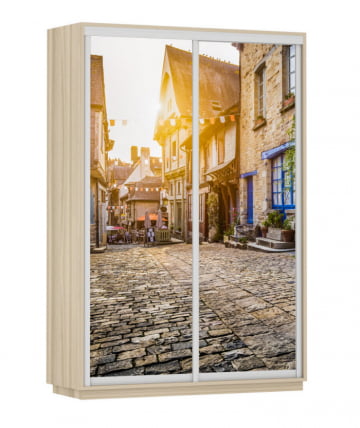 Шкаф-купе двухдверный Экспресс Дуо 1400х2200х Улица/Ясень шимо светлый / 1400х2200h_0