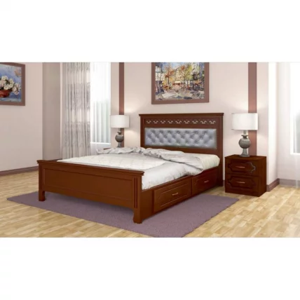 Кровать Грация 200х140 с выкатными ящиками Орех_1