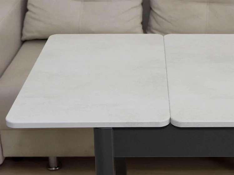 Стол обеденный раскладной Орфей 44 Бетон крем-Оникс_3