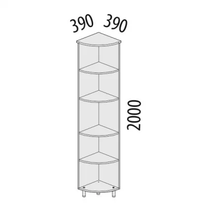 Стеллаж угловой Лидер-Престиж 83.14_1
