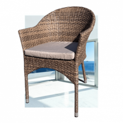 Плетеное кресло АФМ-353CЛ Беиге + подушка / AFM-353CL Beige_0