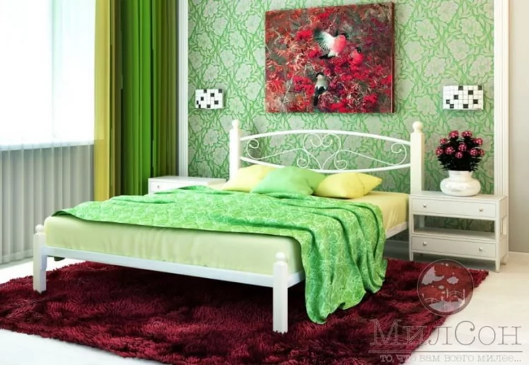 Кровать Каролина Лукс 1200х2000 Белая / Lux_1