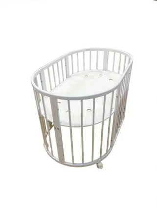 Кровать-трансформер с двумя матрасами Меррй Хаппй Мини матовая Белая / Merry Happy Mini_0