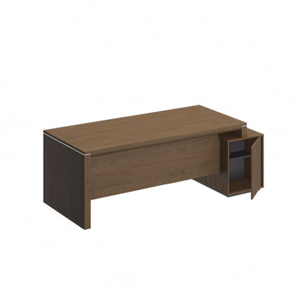 Стол руководителя левый на опорной тумбе малой ВЕЛАР ВЛ 148 ДТ Дуб табачный / VELAR_1