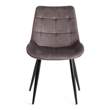 Стул АБРУЗЗО ( мод. 8060 ) металл/вельвет, 52 х 63 х 85 см, светло-серый (ХЛР 24)/черный / ABRUZZO mod. (HLR_4