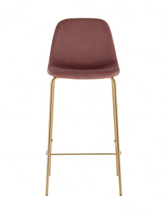 Стул барный Валенсия СН золотые ножки велюр Пыльно-розовый / SN_1