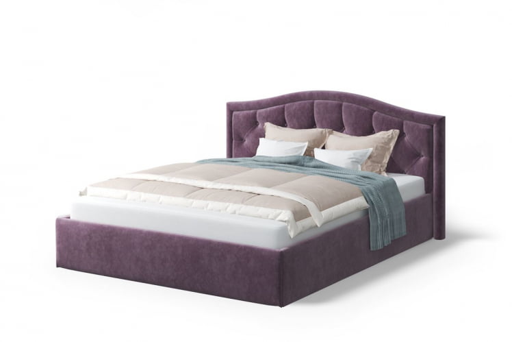 Кровать Стелла, 1200*2000 мм, велюр НЕО 17, фиолетовый / NEO_3