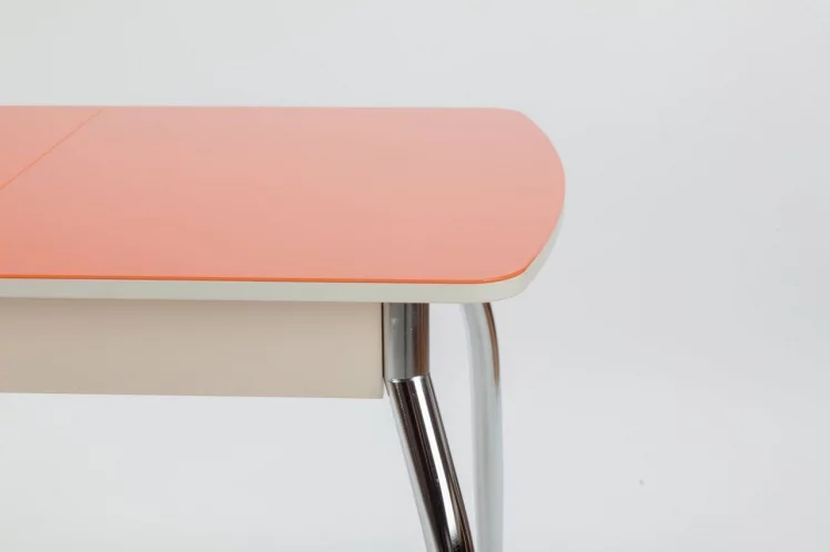 Стол обеденный Чикаго СТ(6191) крем,стекло оранжевое_2