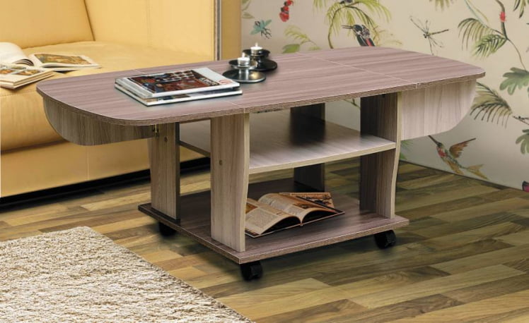 Стол журнальный №14 Ясень шимо светлый/Ясень шимо темный_0