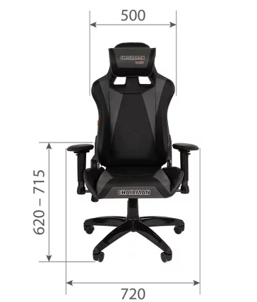 Кресло геймерское CХАИРМАН ДРАЙВ (ГАМЕ) 44 Черный-оранжевый / CHAIRMAN (GAME)_3