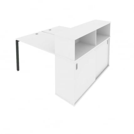 Рабочая станция с опорным шкафом-купе Метал Сйстем Б.РС-СШК-2.2 Белый/Антрацит / Metal System_0