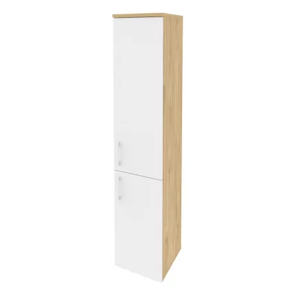 Шкаф высокий узкий правый ОНИКС О.СУ-1.3(Р) Тиквуд Светлый/Белый / ONIX O.SU-1.3(R)_0