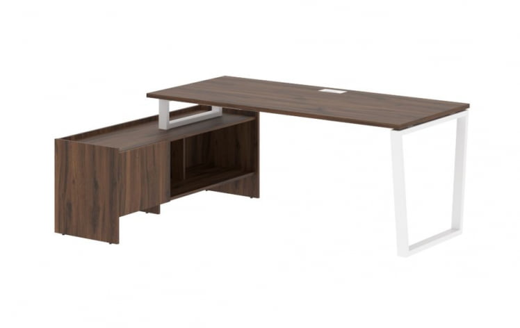 Стол с тумбой ЕДИС ЕВCТ 19814 Дуб Денвер темный Белый / EDIS EVCT_0