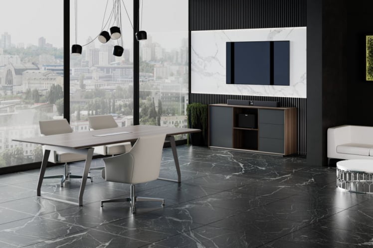 Греденция КУАРТЗ КЗ.0401.БВ.ГФ / QUARTZ QZ.0401.BW.GF_1