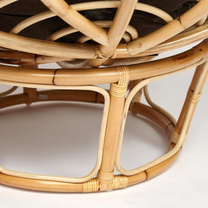 Кресло ПАПАСАН ЕCО/ПАПАСАН ЭКО П115-1/СП СТД /c подушкой, ремешками/ диаметр подушки 125 см, 115кс101кс92 см, Натурал (натуральный), ткань Коричневый, 3М7-147 / PAPASAN ECO/ПАПАСАН P115-1/SP STD /c 115x101x92 Natural_2