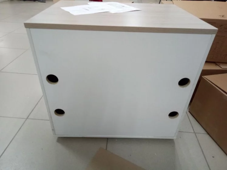 Тумба-купе Дека 9.02.08 Дуб Сантана светлый/Белый / Deka_5