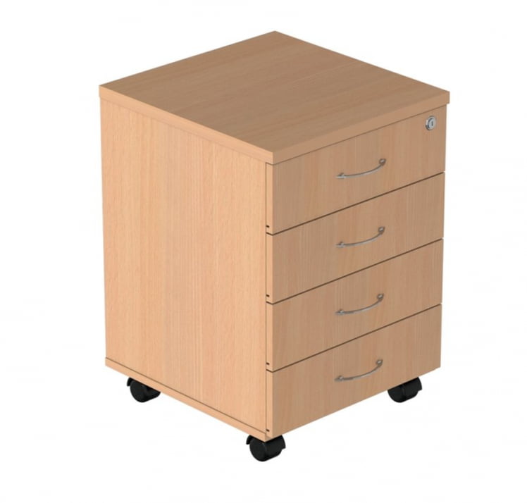 Тумба подкатная с замком Р.Т-4 ЗЦ Крафт белый_0