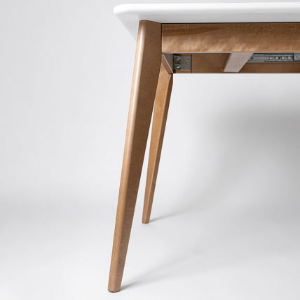 Стол обеденный Пегас Плус 160кс95 Эмаль белая Морилка Дуб золотой / Plus 160x95_3