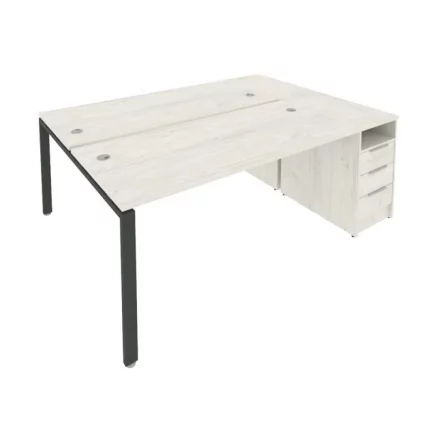 Рабочая станция с опорной тумбой Метал Сйстем Б.РС-СТП-2.4 Наварра/Антрацит / Metal System_0