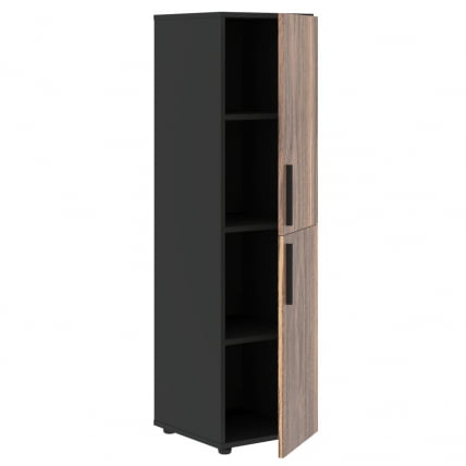 Шкаф-колонка с 2 глухими малыми дверьми (правый) ВЕЛИОН ВЕНЕЕР ВРМCС 40.4 Р Американский орех Яшма черная / VELION VENEER VRMCS R_1