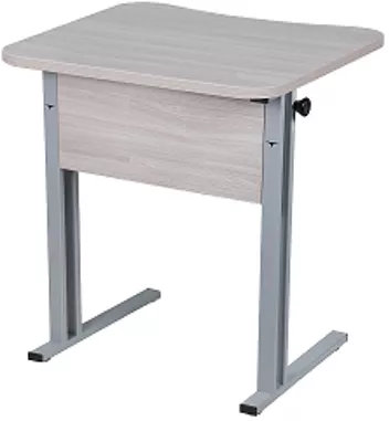 Парта одноместная рост 6 эргономичная Белая ЛДСП/Серая кромка/Металл Серый_0
