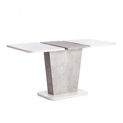 Стол обеденный ГЕНТ ЛДСП, 110-145кс68,6кс75,5 см, Белый/Бетон / GENT 110-145x68,6x75,5_4