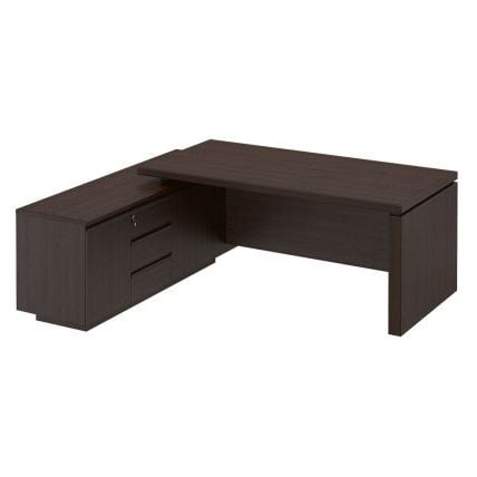 Стол руководителя на опорной тумбе МАРК МК 136 правый Дуб валенсия / MARK_0