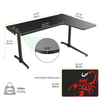 Геймерский стол Еурека Л60Р / Eureka L60R_1