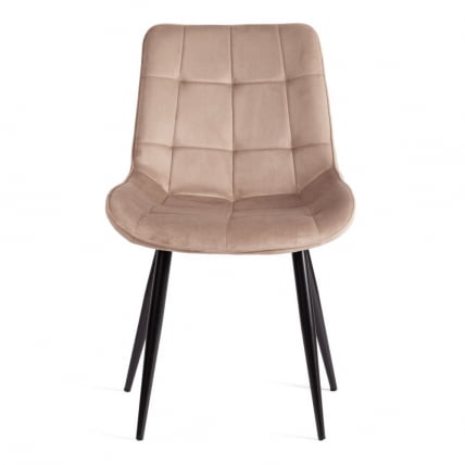 Стул АБРУЗЗО ( мод. 8060 ) металл/вельвет, 52 х 63 х 85 см, бежевый (ХЛР 8)/черный / ABRUZZO mod. (HLR_4