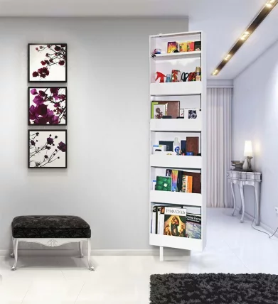 Поворотный зеркальный шкаф Дриве СП Арт Белый / Drive SP Art_18