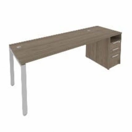 Рабочая станция с опорной тумбой Метал Сйстем Б.РС-СТП -1.5 Вяз/Серый / Metal System_0