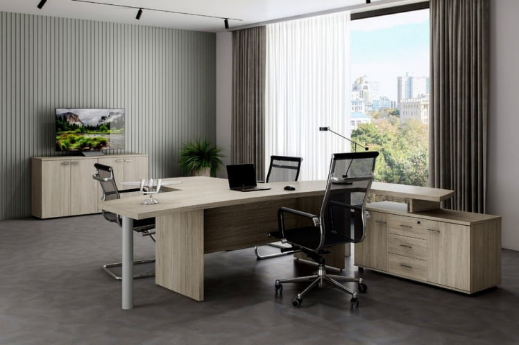 Кабинет руководителя Винг №1 Дуб светлый / Wing_2