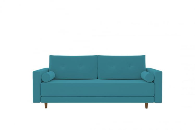 Диван прямой Санднес (Берхоусе) Цвет фасада: Азур велюр; Тип: Прямой; Материал фасада: Металл/Велюр / (Berhouse)_0