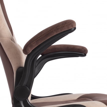 Кресло офисное БАЗУКА флок , коричневый/бежевый/коричневый перфорированный, 6/7/6/06 / BAZUKA_9