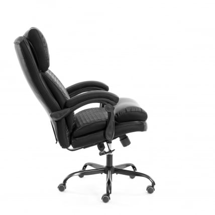 Кресло руководителя Чиеф металБЛ кож/зам/ткань, черный/черный стеганный/черный, 36-6/36-6/ТВ-11 / Chief metalBL 36-6/36-6/TW-11_2