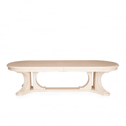 Стол ВЕРСАЛ овальный бук, мдф, 300 (350/400) х 110 х 78 см, бежевый патина / VERSAL_2