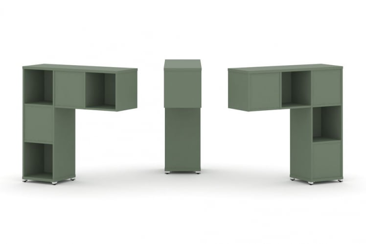 Надставка на стол низкая двухсторонняя + задняя стенка (5 шт.) CОНCЕПТ CН.ДНН-001 Кобо Белый металл / CONCEPT CN.DNN-001_0