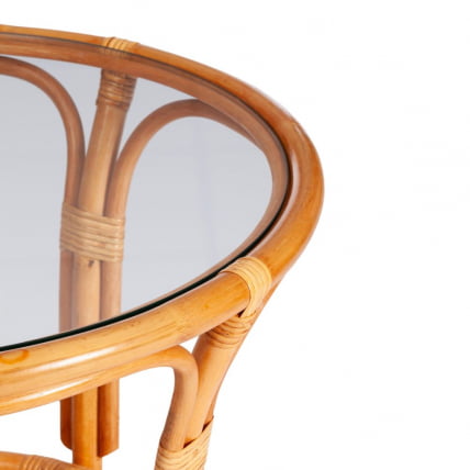 Комплект ПЕЛАНГИ 02/15 ( стол со стеклом + 4 кресла ) [с подушками] ротанг, кресло 65х65х77см, стол диаметр 64х61см, Хоней (мед) / PELANGI Honey_2