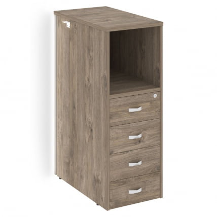 Тумба с подсветкой 4 ящика завершающая, правая ОНИКС О.Р-ТВ-4.С(Р) Тиквуд Темный / ONIX O.R-TV-4.S(R)_0