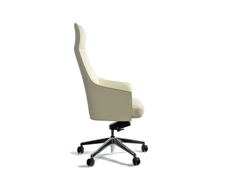 Кресло руководителя Бордо кожа Слоновая кость_2