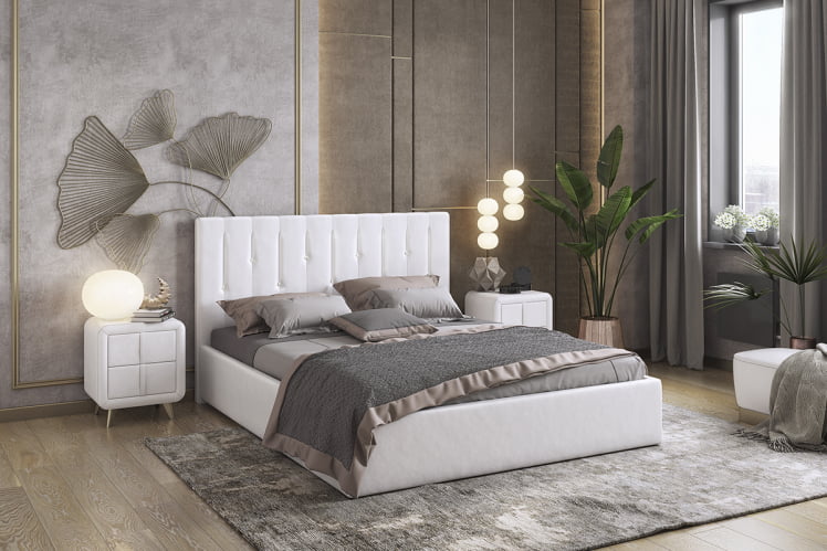 Тумба прикроватная Софи ТМ-001.1 белый (экокожа) / TM-001.1_1