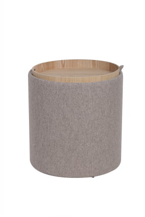 Пуф-столик с ящиком Хюгге С рогожка Бежевый / S_4