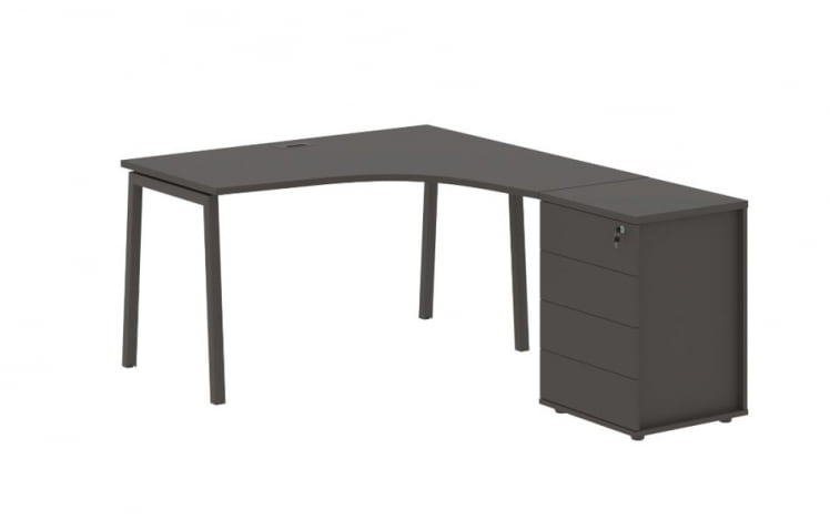 Стол эргономичный с тумбой (правый) ЕДИС ЕЛCЕТ 1318 Р Мокко / EDIS ELCET R_0