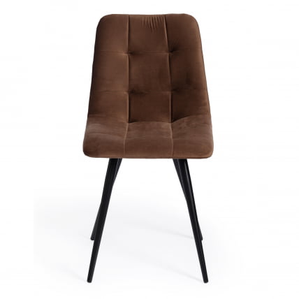 Стул CХИЛЛЙ (мод. 7095) ткань/металл, 45кс53х88 см, высота до сиденья 50 см, коричневый баркхат 12/черный / CHILLY (mod. 45x53х88 barkhat_4