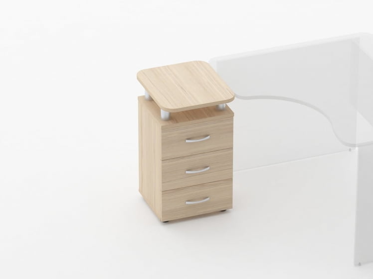 Тумба приставная на 3 ящика с проставками Глассй 3.10.17 Туя / Glassy_1