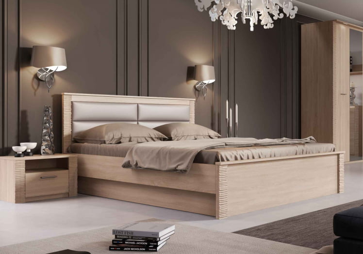 Кровать подъемная 1400 Элана №1 Дуб сонома/Ель карпатская_0