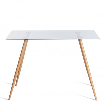 Стол СОПХИА (мод. 5003) металл/стекло (8мм), 110 х 80 х 75 см, бук/прозрачный / SOPHIA (mod._2