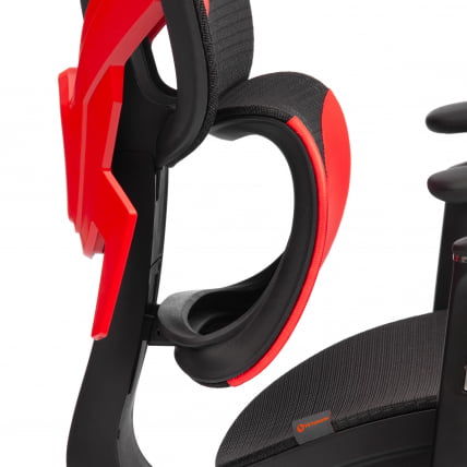 Кресло КингКобра иск. кожа / сетка, черный / красный / KingCobra_11