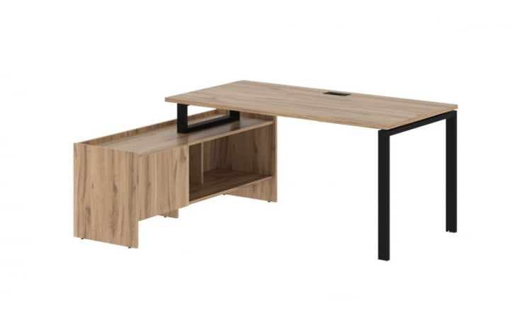 Стол с тумбой ЕДИС ЕУCТ 17814 Дуб Денвер светлый Черный / EDIS EUCT_0